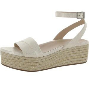 27 Edit Jamari Platform Sandals white Silver 7M